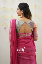 Load image into Gallery viewer, Preorder: Izhaiyini- Pink Floral Organza Halfsaree
