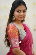 Load image into Gallery viewer, Preorder: Izhaiyini- Pink Floral Organza Halfsaree
