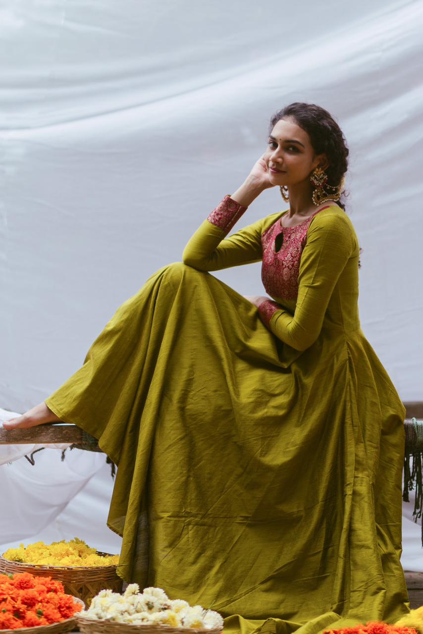 Preorder: Aavaram Green Maxi Dress