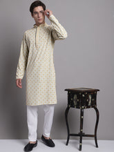 Load image into Gallery viewer, Light Green Chikankari Embroidered And Sequence Kurta With Pyjama
