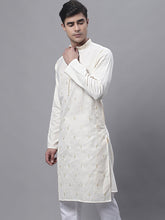 Load image into Gallery viewer, Men&#39;s White Embroidered Straight Kurta

