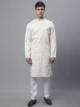 Load image into Gallery viewer, Men&#39;s White Embroidered Straight Kurta Set with Pyjamas
