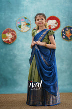 Load image into Gallery viewer, Preorder: Suttis - Sea Green And Blue Halfsaree
