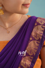 Load image into Gallery viewer, Preorder: Suttis - Orange And Purple Cotton Halfsaree
