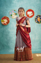 Load image into Gallery viewer, Preorder: Suttis -  Mauve And Red Cotton Halfsaree
