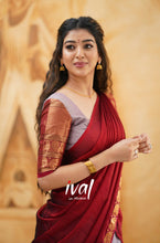 Load image into Gallery viewer, Preorder: Padmaja - Mauve And Red Cotton Halfsaree
