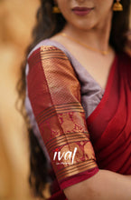 Load image into Gallery viewer, Preorder: Padmaja - Mauve And Red Cotton Halfsaree
