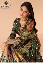 Load image into Gallery viewer, Mashooqa Georgette Anarkali Gown- Black Floral Print
