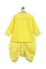 Load image into Gallery viewer, Baby Boy Dhoti Kurta Premium Cotton Set Embroidered- Yellow

