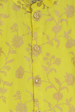 Load image into Gallery viewer, Boys 3Pc Bundi Kurta Set Embroidered- Yellow
