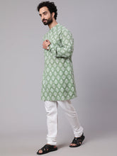 Load image into Gallery viewer, Pastel Green Floral Print Kurta
