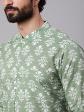 Load image into Gallery viewer, Pastel Green Floral Print Kurta

