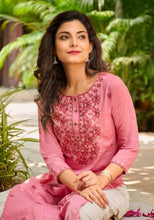 Load image into Gallery viewer, Ananta Cotton Embroidered Straight Kurta- Pink
