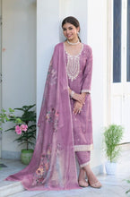 Load image into Gallery viewer, Zaveri - Purple Suit Set with Dupatta
