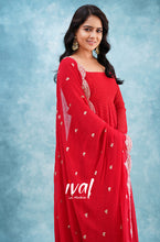 Load image into Gallery viewer, Preorder: Red Georgette Anarkali
