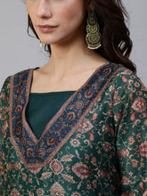 Load image into Gallery viewer, GREEN PRINTED KURTA WITH TOP &amp; PALAZZO
