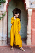 Load image into Gallery viewer, Preorder: Marigold Mustard Silk Suit

