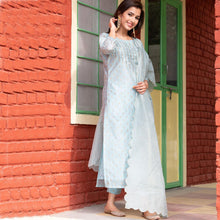 Load image into Gallery viewer, Preorder - BLUE PRINTED CHANDERI SUIT

